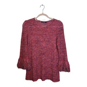 Nic + Zoe Woven Fringe Sleeve Blouse Y2K Lizzie McGuire